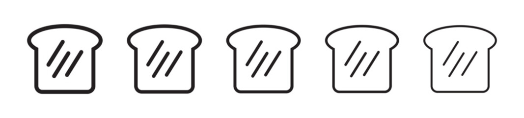 Bread Slices Icon Set. Sliced Bread and Bakery Symbols.