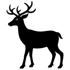 Majestic deer sillhoutte with large antlers.