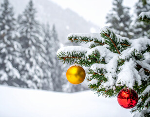 natale albero di natale nella neve