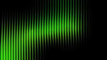 dark black background with vibrant neon green vertical wave abstract line pattern
