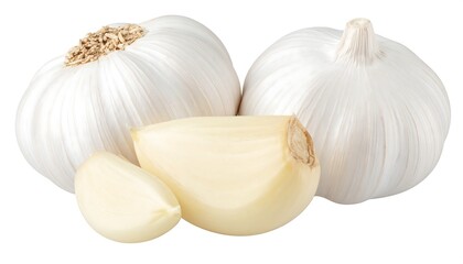 Fresh Garlic Bulbs and Cloves - A Culinary Staple.