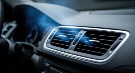 Naklejka premium Car air conditioner vent blowing cool air for a comfortable ride
