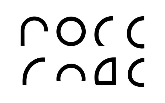 Modern circular font design variations for typography projects