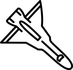 Rocket Spaceship Launch Icon Line Art