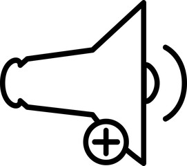 Volume Up Audio Sound Increase Icon Line Art