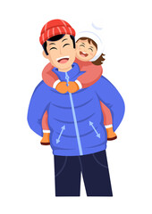 Precious daddy-daughter winter moment. happy father's day.