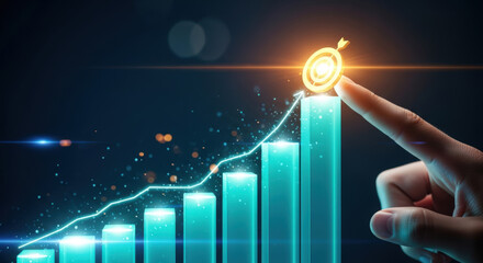 Reaching Financial Goals with Upward Trend Graph.