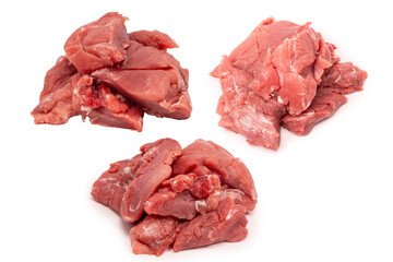 Raw pork tenderloin isolated on a white background.  Fresh meat.