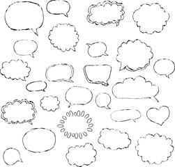 Fototapeta premium Hand Drawn Speech and Thought Bubbles Vector Pack Comic Balloon Clipart