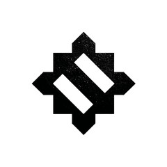 Abstract geometric design in black and white isolated on clean background