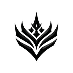 Abstract geometric emblem black decorative symbol on white background