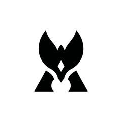 Abstract geometric icon black and white shape design for versatile usage