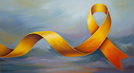 Ribbon awareness background for Suicide Loss Day, copy space  
