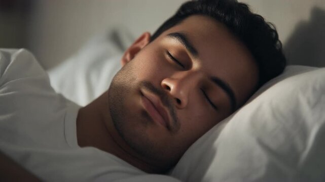 Persona con los ojos cerrados durmiendo 