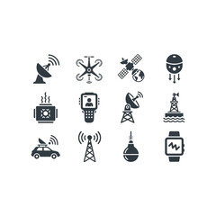 Diverse Communication and Technology Icons Representing Connectivity and Innovation.