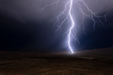 Lightning bolt in a thunderstorm