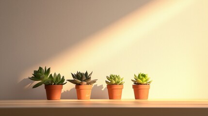 Succulents in terracotta pots