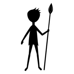 Silhouette of a man with a brush