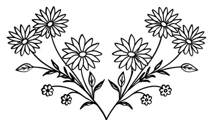 Floral bakground or wallpaper with tender flowers and leaves. Botanical foliage for wedding invitation or wall art. Vector illustration. 12