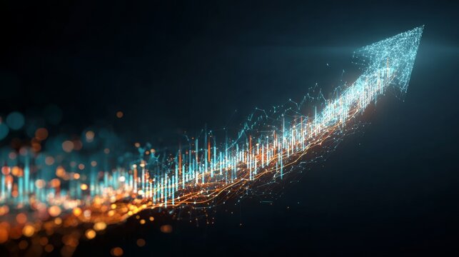 Unlocking possibilities with data-driven science and ai solutions. Stock market. Innovative perspectives: enriched visuals in data analysis. Capital growth. Growth strategy.