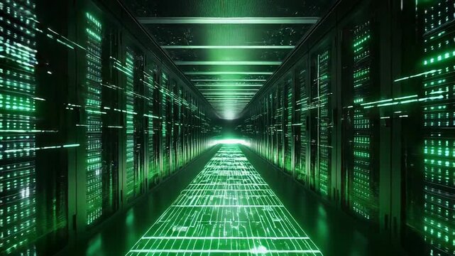 Data center communicating information through digital network