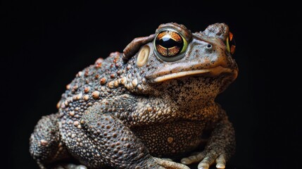 Toad closeup dark background