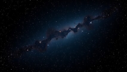 Elegant, luminous chains of star clusters weaving through the velvet blackness of space like a celestial necklace.
