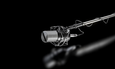 Professional studio microphone 3d background
