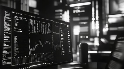 Displaying financial stock market data on a computer screen - Powered by Adobe