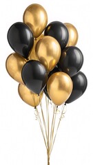 Elegant Collection of Black and Gold Balloons for Festive Occasions and Celebrations