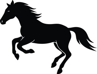 Horse vector illustration, Isolated farm animal graphic