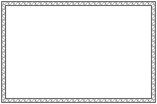 Simple rectangular border design with elegant wave pattern, perfect for certificates, invitations, frames, and minimalist decorative templates.