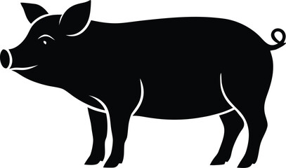 Pig graphic design, Isolated farm animal element