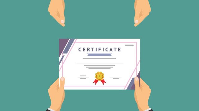 give a certificate video animation concept