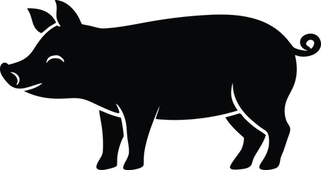 Pig vector illustration, Isolated farm animal graphic