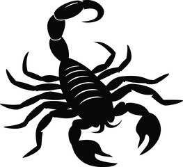 Simple scorpion silhouette. Desert animal and zodiac sign vector.