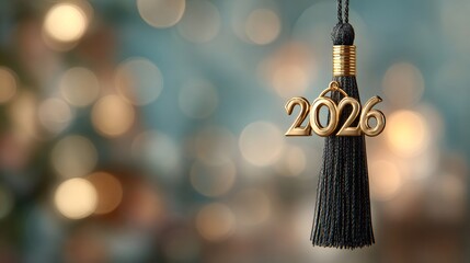 Graduation cap tassel with 2026 charm celebrating academic achievement
