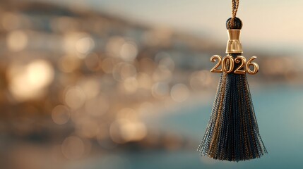 Graduation tassel with 2026 numbers celebrating educational achievement