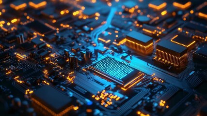 Circuit board processing digital data and modern technology