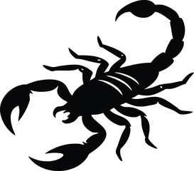 Scorpion silhouette vector icon. Poisonous arachnid animal symbol.