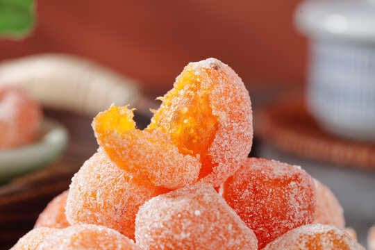 Sweet Sugar-Coated Dried Kumquat Fruits - Traditional Candied Citrus Snack - Powered by Adobe