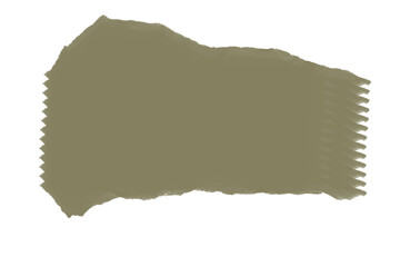 Olive Green Torn Paper Texture Isolated on White Background for Design and Collage