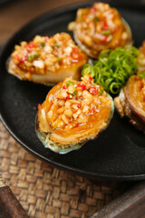 Steamed Abalone with Garlic Vermicelli Noodles in Savory Sauce - Premium Chinese Seafood Dish