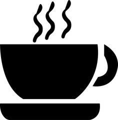 Coffee mug and tea cup vector icon , Black silhouette collection with steam and heart symbols for cafe logo, coffee shop branding, menu design or hot drink element. isolated on transparent background