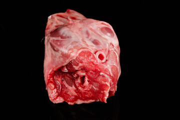 Fresh Raw Rabbit Head Meat Isolated on Black Background - Chongqing Culinary Ingredient