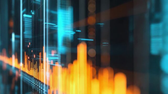 Digital financial data charts displaying business analysis - Powered by Adobe