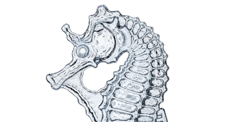 Detailed illustration of a seahorse in a unique style, isolated on transparent background the intricate lines and shading create a captivating image that highlights the beauty of this marine creature