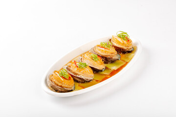 Steamed Vermicelli Dishes with Fresh Abalone and Scallions in Savory Sauce