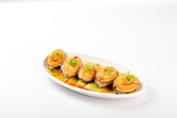 Steamed Abalone with Garlic Vermicelli Noodles - Fresh Asian Seafood Dish