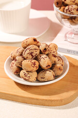 Dried Xinjiang Jujube Dates Ziziphus Jujubae in Bowl Traditional Chinese Superfood Healthy Snack